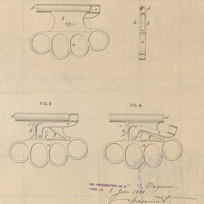 Pistol - knuckle duster Le Centenaire Patent