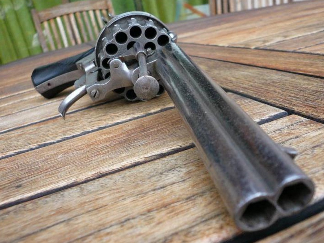 Two Barrel Pinfire Revolver Lefaucheux