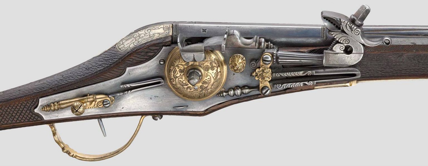 Пистолет с искровым колесцовым замком саксонских офицеров лейб-гвардии