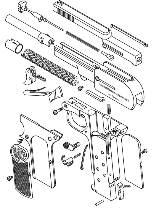 1907 Dreyse Pistol First Variant