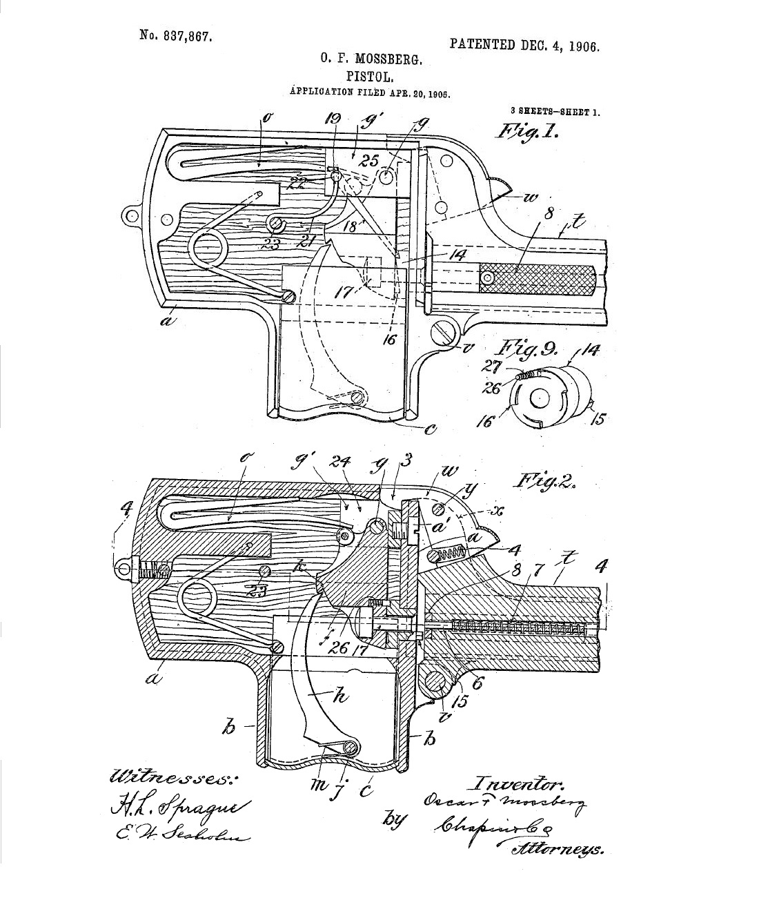Patent for a Unique Palm Pistol