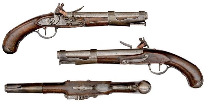 Model 1763/66 Revolutionary Manufactured Flintlock Pistol, Libreville