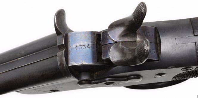 Remington Patent Nagant Model 1877 Gendarmerie Rolling Block Double Barrel Pistol