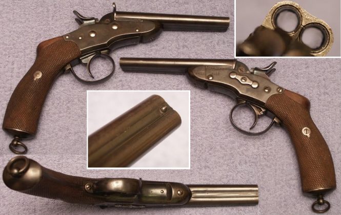 Nagant Model 1877 Gendarmerie Rolling Block Double Barrel Pistol