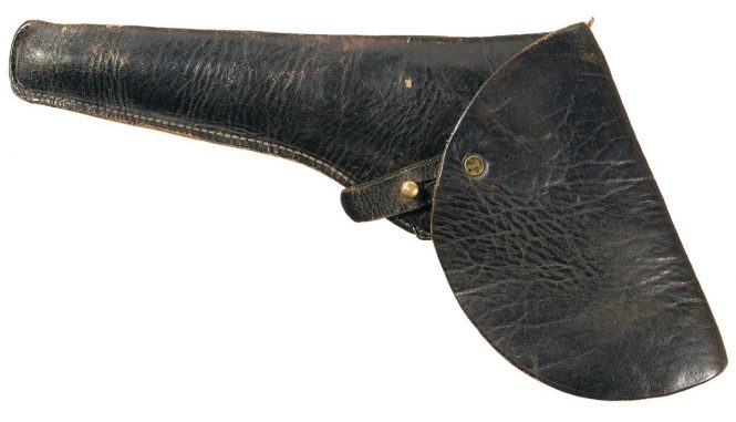 Remington Rolling Block Pistol, original black leather holster