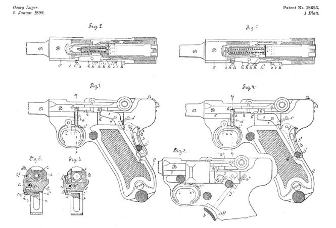 Swiss patent Georg Luger no.18623 January 2nd 1899