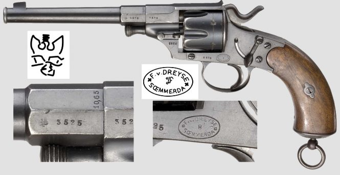 Reichsrevolver M1879 produced by Franz V. Dreyse 