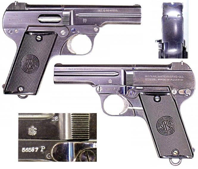 Steyr-Pieper Pistol 7.65mm M.13 "P" series post-war issue