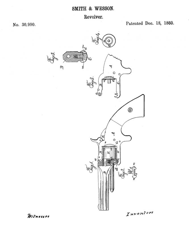 December 18, 1860, Horace Smith and Daniel B. Wesson US Patent №30990