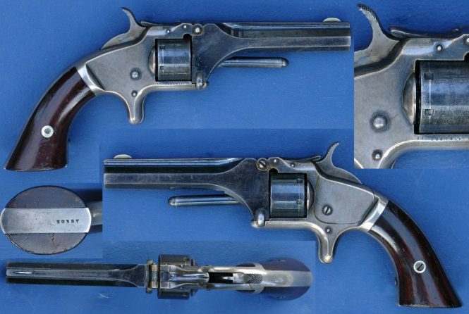 Smith & Wesson Model 1 Second Issue, Standard model, with 1855, 1859, and 1860 date markings