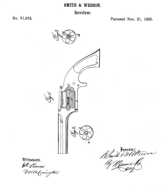November 21, 1865, Horace Smith and Daniel B. Wesson US Patent №51092