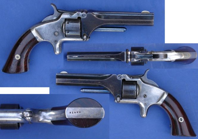 Smith & Wesson Model 1 Second Issue, Standard model, with 1855, 1859, and 1860 date markings