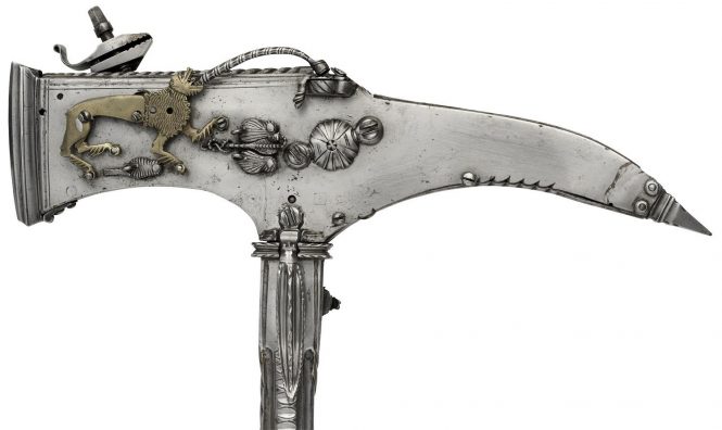 Matchlock and Wheellock combination axe and pistol