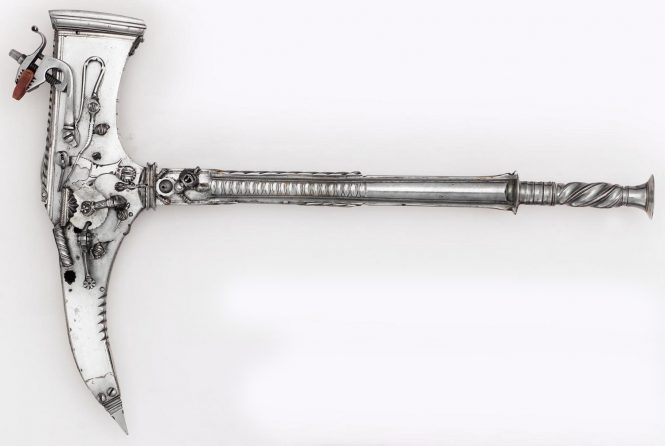 Matchlock and Wheellock combination axe and pistol